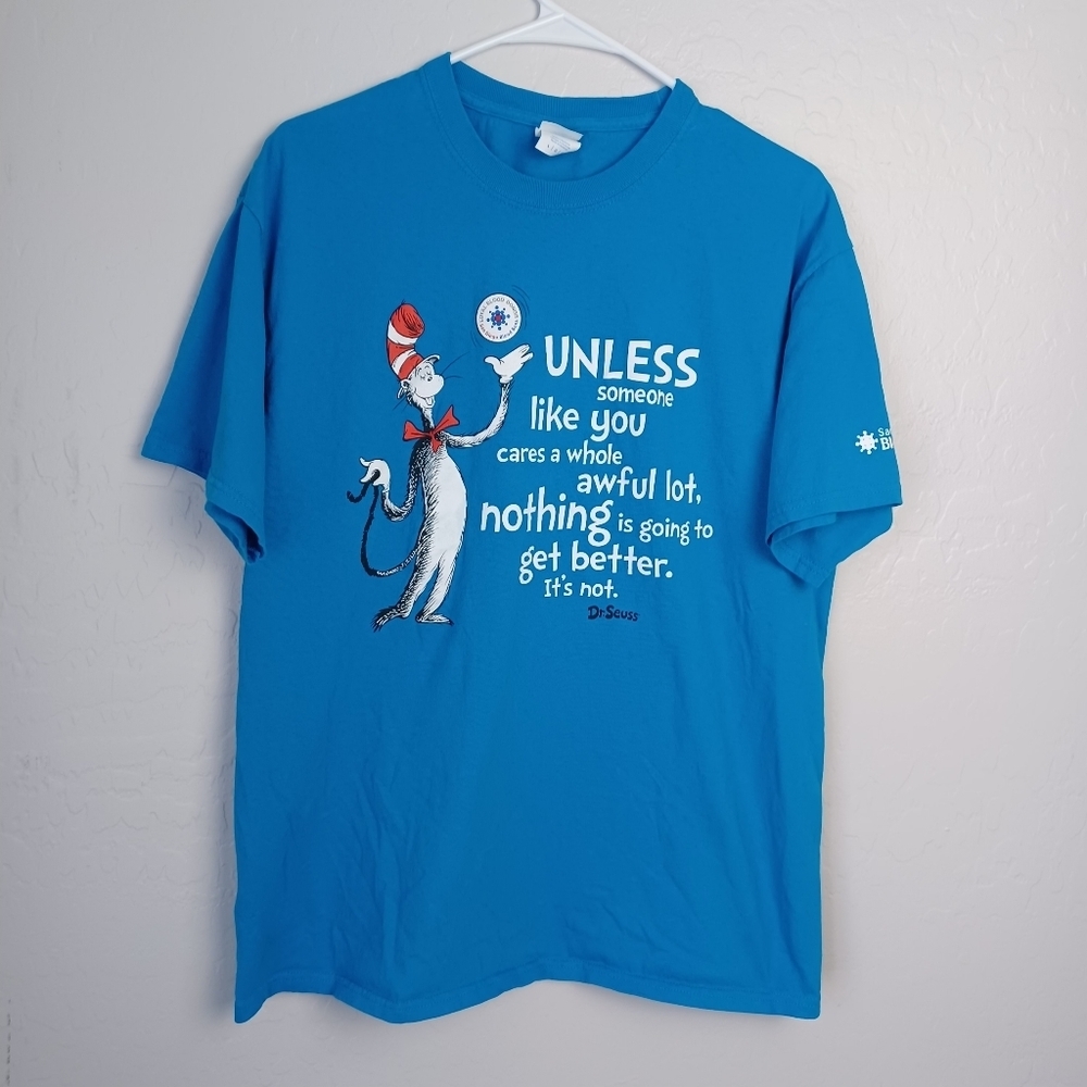 Men's Vintage T Shirt Dr.Seuss" Size L Color Blue
